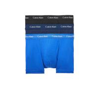 Calvin Klein Mens Cotton 3 Pack Trunks - Blue - Size Small