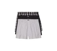 Calvin Klein Men's Cotton Classics 3-Pack Boxer Shorts, Black/Morgan Plaid, Black/Montague Stripe, Black, M (Pack of 3)