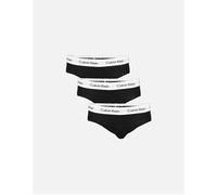 Calvin Klein Men's Cotton Stretch 3-Pack Contrast Waistband Briefs, Black - Black/Black - Size: 37/36/32