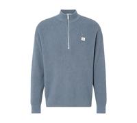 Calvin Klein Men's Cotton Waffle Quarter Zip Jumper - Blue Nomad