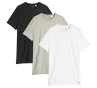 Calvin Klein Men’s 3 Pack Short Sleeve Cotton T-Shirts, Multicolor (Black, White, Grey Heather), S