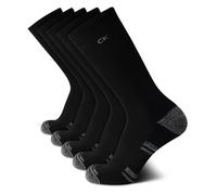 Calvin Klein Mens Crew Socks - 5 Pack Breathable Cushion Crew Athletic Mid-Calf Socks for Men for Running and Workout (7-12), All Black, 5-12 UK