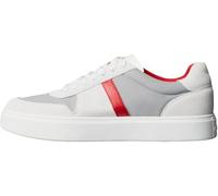 Calvin Klein Men's Cupsole Trainers Classic Lace-up in Leather, Multicolor (Taupe Smog/White/Adrenaline Rush), 10