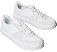 Calvin Klein Men's Cupsole Trainers Classic Lace-up in Leather, White (Triple Bright White), 7