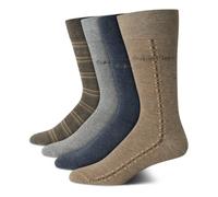 Calvin Klein Men's Dress Socks - Cotton Blend Crew Socks: Patterns and Solids (4 Pack), Wheat Assorted, 5-12 UK