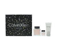 Calvin Klein Mens Euphoria Men Eau de Toilette 100ml + 15ml + Aftershave Balm Gift Set - Black - One Size