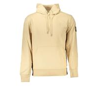 Calvin Klein Mens Fleece Hoodie Patch Detail - Cream Cotton - Size 2XL