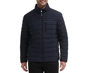 Calvin Klein Men's Full Zip Down Puffer Coat Jacket, Navy, L