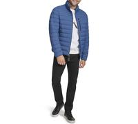 Calvin Klein Men's Full Zip Down Puffer Coat Jacket, Packable Denim Blue, S