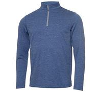 Calvin Klein Mens Harlem 1/4 Zip Pullover - Denim Marl - L