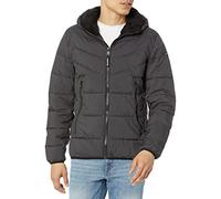 Calvin Klein Men's Heavyweight Short Puffer Jacket, Hooded Stretch Iron, M