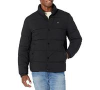 Calvin Klein Men's Heavyweight Short Puffer Jacket, Snap Front Ebony, S