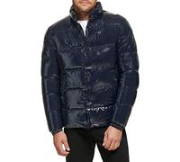 Calvin Klein Men's Heavyweight Short Puffer Jacket, Snap Front True Navy, XL