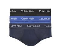 Calvin Klein Mens Hip Brief Pants (3-Pack) (Black/Blue Shadow/Cobalt) S