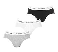 Calvin Klein Men's Hip Briefs, Black/White/Grey Heather, S