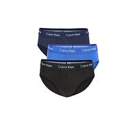 Calvin Klein Men's Hip Briefs Pack of 3 Trunks, 1 X Black, 1 X Blue Shadow, 1 X Cobalt Water, M