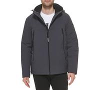 Calvin Klein Men's Hooded Soft Shell Jacket, Sherpa Lined Iron, XL