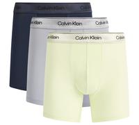 Calvin Klein Men's Icon Cotton Stretch Shine Boxer Brief - 3 Pack Shorline/Lime Cream/Misty Grey Medium