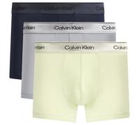 Calvin Klein Men's Icon Cotton Stretch Shine Trunk - 3 Pack Shorline/Lime Cream/Misty Grey Medium