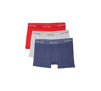 Calvin Klein Men's Icon Cotton Stretch Trunks, 3-Pack, Vintage Indigo/Grey/Red (UK, Alpha, S, Regular, Regular, Vintage Indigo/Grey/Red)