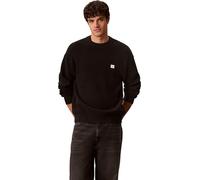 Crew Neck Jumper with Embossed Effect Black