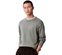 Calvin Klein Men's Jumper Relaxed Crew Neck in Cotton, Grey (Autumn Green), S