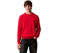 Calvin Klein Men's Jumper Relaxed Crew Neck in Cotton, Red (Adrenaline Rush), 2XL