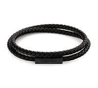 Calvin Klein Men's LATCH Collection Bracelet with Double-Wrap Braided Black Leather - 35000209