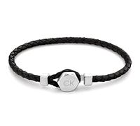 Calvin Klein Men's LATCH Collection Braided Leather Bracelet Black - 35000260