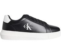Calvin Klein Men’s Chunky Mono Leather Cupsole Trainers, Black (Black/Bright White), 10