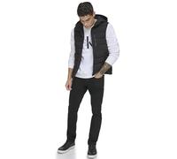 Calvin Klein Men's Lightweight Packable Hooded Puffer Vest Jacket, Ebony, L