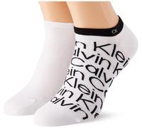 Calvin Klein mens Logo Men's Liner Socks 2 pack Sneaker, White, 43/46