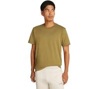 Calvin Klein Men's Logo Tape Round Neck Short Sleeve T-Shirt, Green (Gothic Olive), M