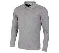 Calvin Klein Mens Long Sleeve Campus Polo Shirt - Grey Marl - XL