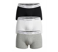 Calvin Klein Men's Low Rise 3Pk Trunks, Grey Heather/White/Black, XL