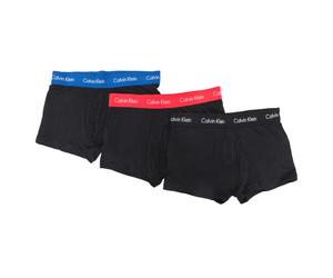 Calvin Klein Men's Low Rise Trunks Classic Fit 3 Pack Blue/Red/Black-0000U2664G