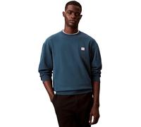 Calvin Klein Men's LS 350TERRY EU WHSL BADGE CREWNE LV04RC273G Sweatshirts, BLUE (Navy Teal), M