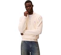 Calvin Klein Men's Ls Ez Cotton Waffle Quarter Zip LV04RE308G Sweaters, White, L