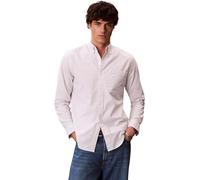 Calvin Klein Men's Ls Yd Stripe Oxford Classic Shir LV04RF100G Other Shirts, White, L