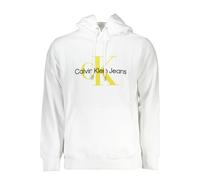 Calvin Klein Mens Monogram Hoodie Casual Style - White Cotton - Size 2XL