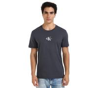 Calvin Klein Men's Monologo Short Sleeve Round Neck T-Shirt, Grey (Ebony), XL