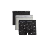 Calvin Klein Men Low-Rise Boxer Short Trunks Stretch Cotton Pack of 3, Multicolor (Black/Grey Heather/Subdued Logo), S
