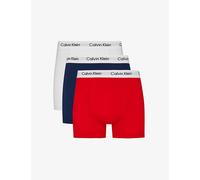 Calvin Klein Mens Red/navy/white Pack of Three Cotton Stretch Classic-fit Stretch-cotton Trunks S