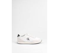 Calvin Klein Men's Retro Runner Ess Mix Mat Bright White/Black in White | Size: 9 Calvin Klein White 9