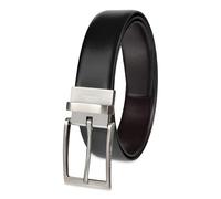 Calvin Klein Men's Reversible Smooth Feather Edge Belt, Medium, Black to Brown