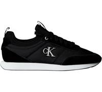 Calvin Klein Men's Runner Trainers Retro Sock Lace-up Mix with Monogram, Black (Ck Black), 10
