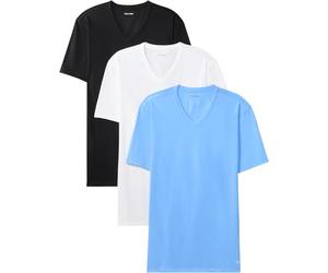 Calvin Klein Men's S/S V Neck 3Pk Lv00Nb4186 S/S T-Shirt, Blue (Black W Blue Descent EMB/Blue DESCE), M