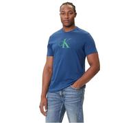 Calvin Klein Men's Short Sleeve Centre Monogram Classic Cotton T-Shirt, Blue (Blue Jean), S