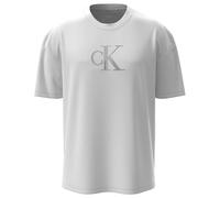 Calvin Klein Men's Short Sleeve Centre Monogram Classic Cotton T-Shirt, White (Brilliant White), M