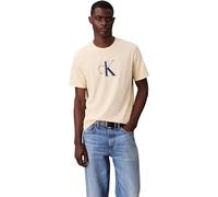 Calvin Klein Men's Short Sleeve Centre Monogram Classic Cotton T-Shirt, Yellow (Sunlight), M